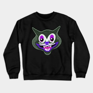 Spooky Creepy Halloween Vintage Style Cat Crewneck Sweatshirt